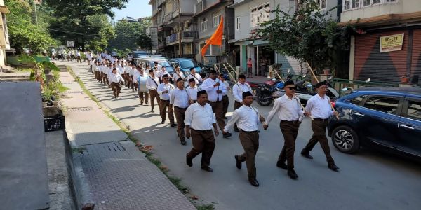 आरएसएसले जोरथाङमा पथ सञ्चलन आयोजन गर्यो