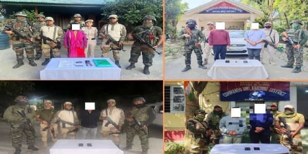 मणिपुरमा चार जिल्लाबाट प्रतिबन्धित संगठनका छह उग्रवादी पक्राउ