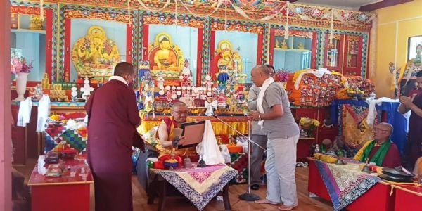 बाघमारा बस्तीमा चलिरहेको त्रिपिटक काङयुर पाठ पूजाको समापन