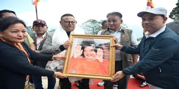 लाभा उच्चतर माध्यमिक विद्यालयको चार तल्ले भवन निर्माण कार्यको शिलान्यास