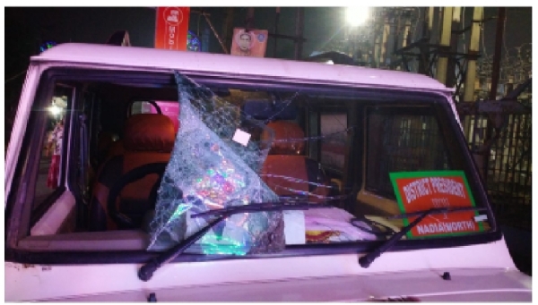 Vehicle damaged Vehicle damaged