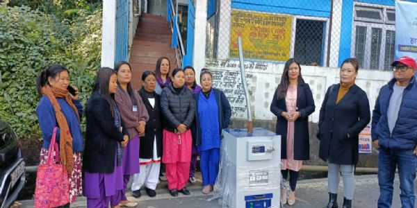 घैयाबारी ग्राम पञ्चायत तीनद्वारा तीनवटा डिस्पोजल मशीनहरु राख्ने कार्य सम्पन्न