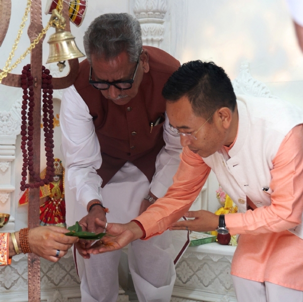 राजभवनमा नवनिर्मित शिव मन्दिरको प्राण प्रतिष्ठा पूजा विधिवत सम्पन्न