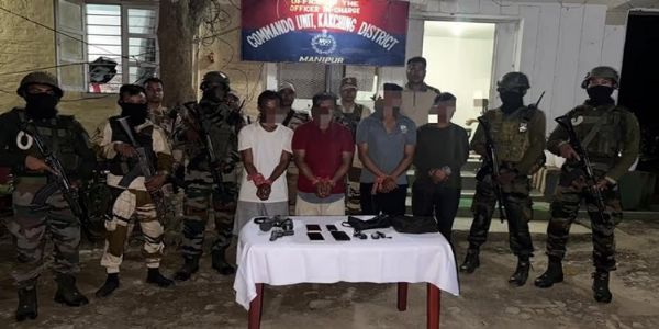 मणिपुरको काकचिंगमा प्रतिबन्धित संगठनका चार उग्रवादी पक्राउ