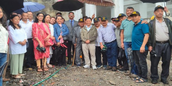 खरसाङमा निर्माण गरिने भूतपूर्व सैनिक वेलफेयर एसोसिएशनकाे कार्यालयको शिलान्यास