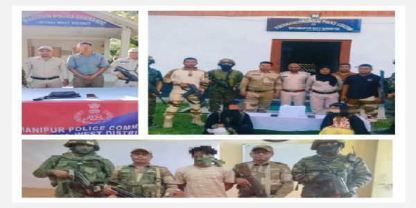 मणिपुरमा तीन उग्रवादी पक्राउ, हतियार र नगद जफत