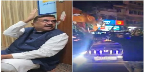 पश्चिम बंगालको चन्द्रकोणामा शुभेन्दु अधिकारीको काफिलामाथि हमला, विपक्षी नेता पुलिस चौकीमै धरनामा बसे