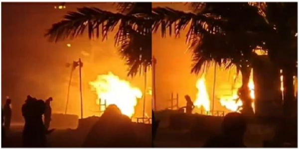 गङ्गासागर मेला क्षेत्रमा आगलागी, धेरै अस्थायी शिविर जलेर नष्ट