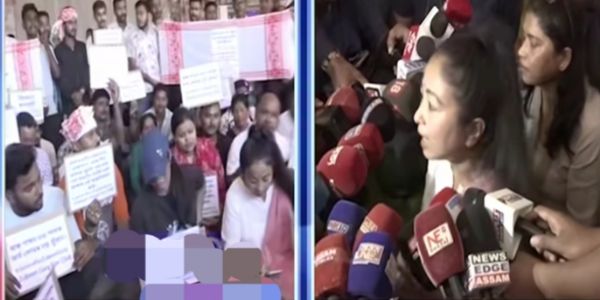 जुबिन गर्गलाई न्याय दिलाउने मागमा आयोजित प्रदर्शनमा गरिमा सैकिया गर्ग पनि सामेल भइन्