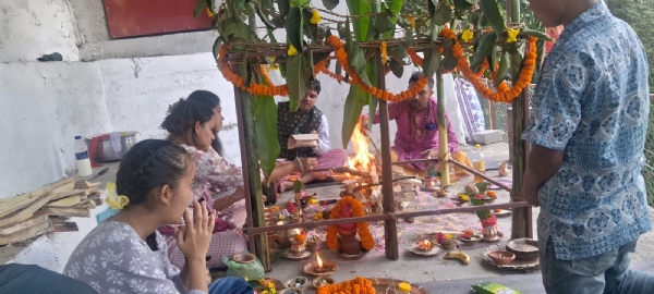 लङ्भ्यू चियाबारीको चिलाउनेधुरामा अवस्थित माता तीनकन्या देवी मन्दिरमा  तीन दिवसीय पूजाको समापन