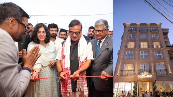 असमः गुवाहाटी में जिंजर होटल का उद्घाटन करते मुख्यमंत्री डॉ. हिमंत बिस्व सरमा।