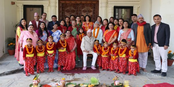 नेपालको राष्ट्रपति भवनमा नौ कन्याको पूजा