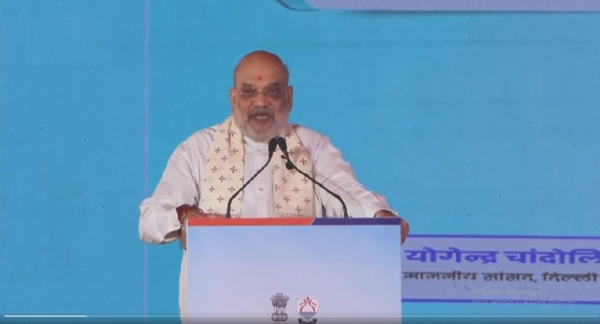 -	केंद्रीय गृह मंत्री अमित शाह यमुना पुनर्जीवन परियोजनाओं के उद्घाटन व शिलान्यास समारोह को संबोधित करते हुए