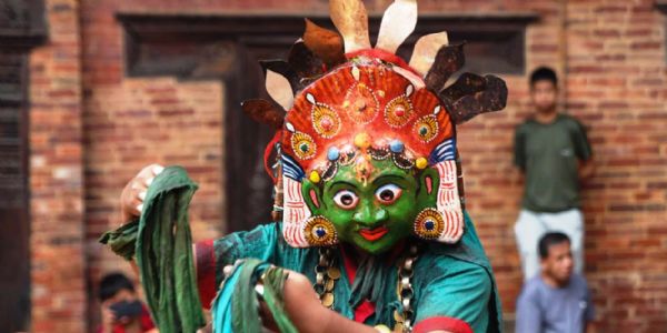काठमाडौँको पाटन दरबार सङ्ग्रहालयमा परम्परागत नृत्यसँगै दुर्गापूजाको समापन