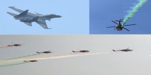 वाराणसीमा मेगा एयर शो : दोस्रो दिन राफेल-तेजस सहित लड़ाकू विमानहरूले देखाए रोमाञ्चक हवाई करतब