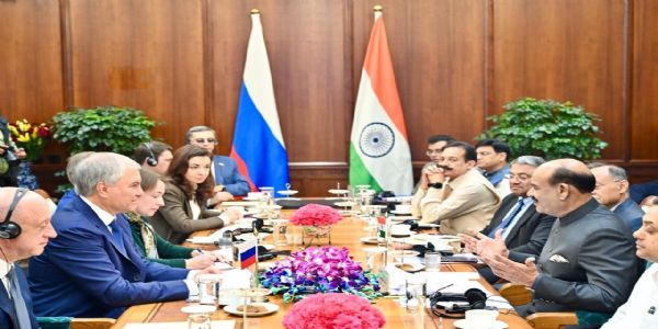 लोकसभा अध्यक्ष बिरला र रूसको स्टेट ड्यूमाका अध्यक्ष वोलोदीनबीच द्विपक्षीय बैठक