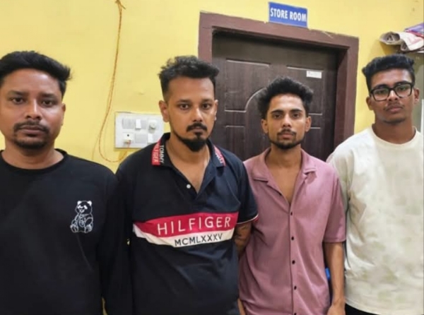 Image of the Four Accused Arrested for Attacking Bihu Troupe in Sribhumi.