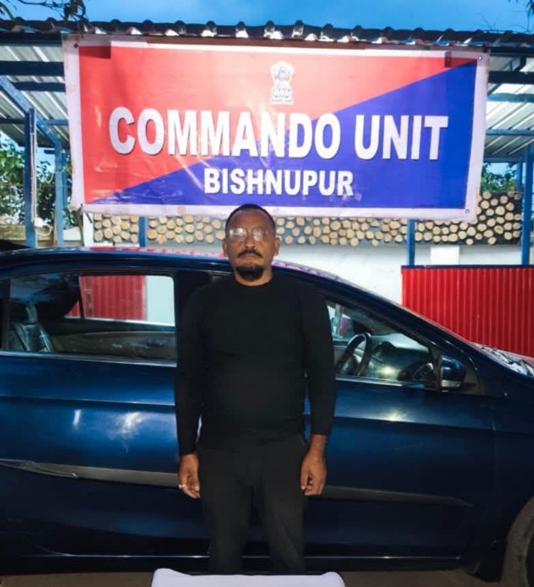 Image of the Arrested UNLF (Koireng) Member In Extortion Case in Manipur.