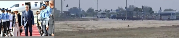 स्विस राष्ट्रपति नोएडा इंटरनेशनल एयरपोर्ट पहुंचे