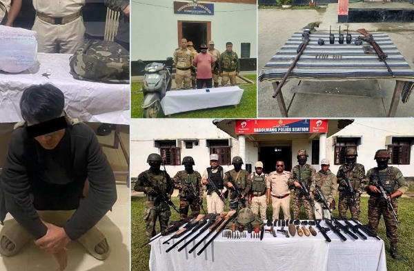 मणिपुर पुलिस द्वारा जारी अलग-अलग अभियानों से संबंधित तस्वीर