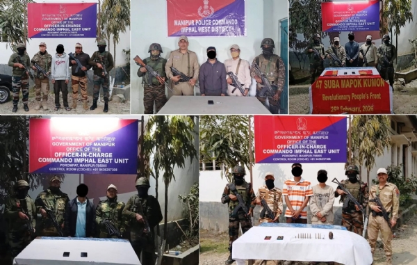 मणिपुरमा विभिन्न कारबाहीमा छ जना उग्रवादी पक्राउ मणिपुरमा विभिन्न कारबाहीमा छ जना उग्रवादी पक्राउ