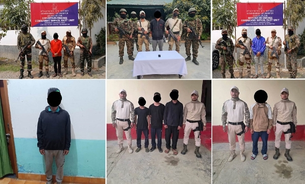 मणिपुरमा छुट्टाछुट्टै कारबाहीमा आठ आतंककारी पक्राउ