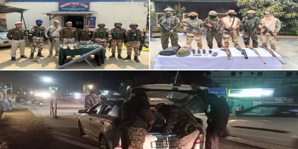 मणिपुरको चुराचांदपुर र थौबल जिल्लाहरूबाट प्रचुर मात्रामा हतियार एवं गोला-बारूद जफत