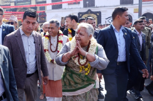 सुशीला कार्कीले पशुपतिनाथ मन्दिरमा गरिन् रुद्राभिषेक