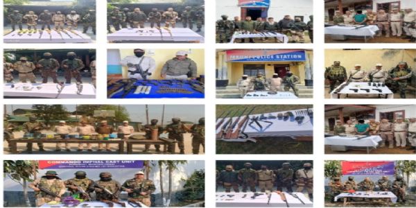 मणिपुरमा ठूलो मात्रामा हतियार-गोला बारुद बरामद, केवाईकेएल उग्रवादी पक्राउ