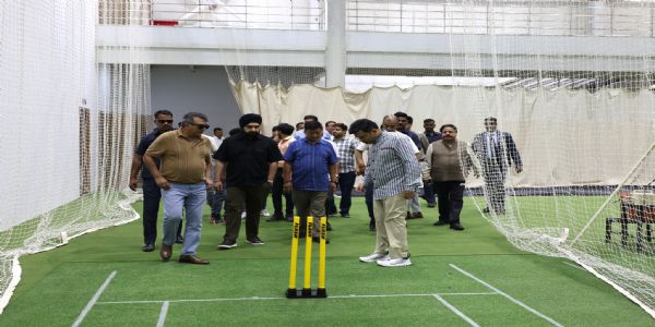आईसीसी अध्यक्ष जय शाहले माइनिङमा इन्डोर क्रिकेट एकेडेमीको निरीक्षण गरे