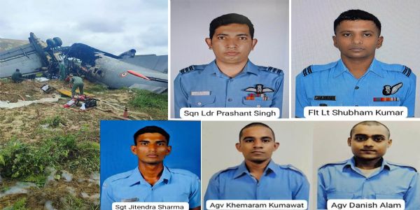 असमको जोरहाटमा वायुसेनाको विमान दुर्घटना, पाँच जवान बलिदान