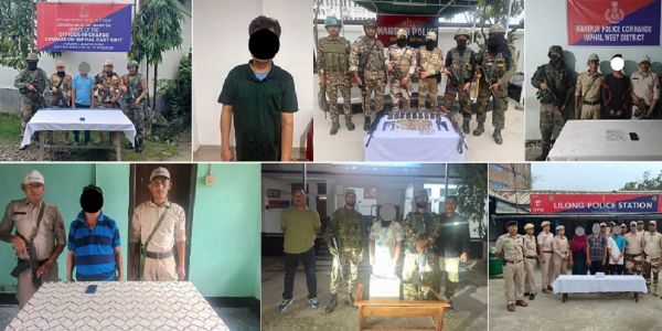 मणिपुरका अलग-अलग क्षेत्रहरूबाट मादक पदार्थ तस्कर एवं उग्रवादी पक्राउ
