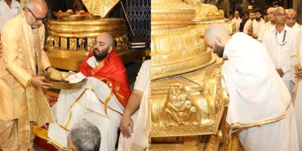 तिरूमाला मन्दिर पुगे अनन्त अम्बानी, भगवान वेङ्कटेश्वरका चरणहरूमा अर्पित गरे केश