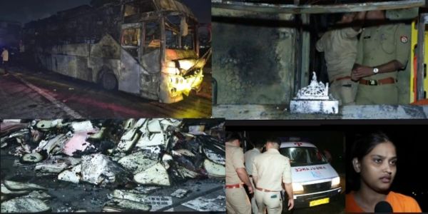 दिल्लीबाट महोबा जाँदै गरेको बसमा आगलागी, महिलासहित नौ जनाको मृत्यु
