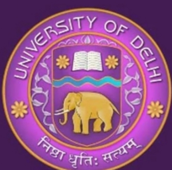 दिल्ली विश्वविद्यालय  (डीयू) (लोगो)।